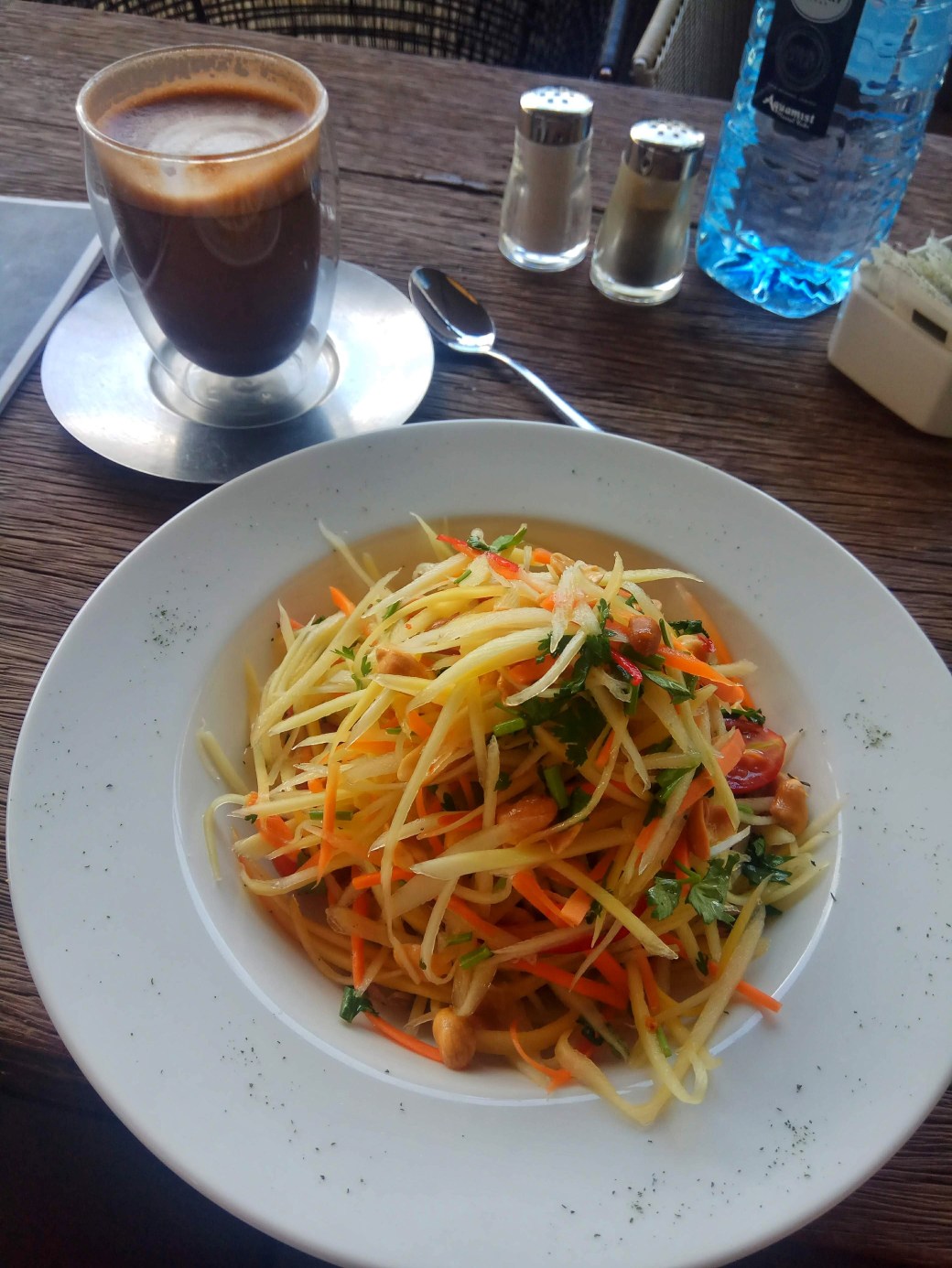 Tasty coffee and salad at the Urban Eatery