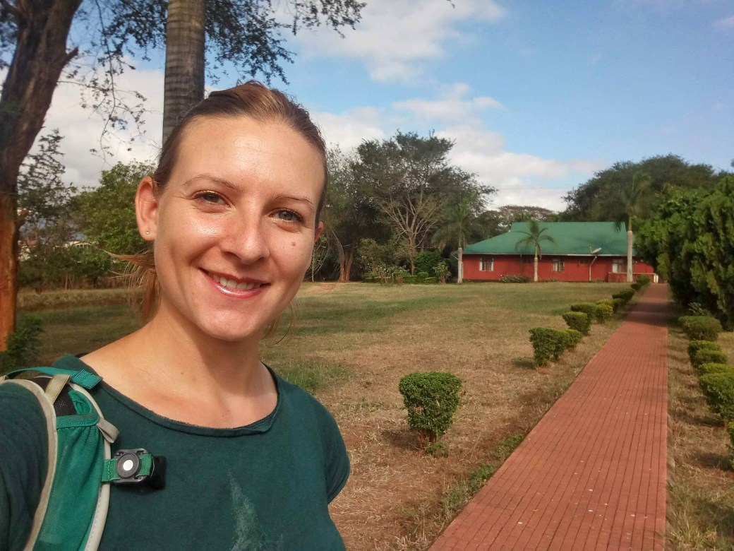 Me in the garden at the APOPO rest house