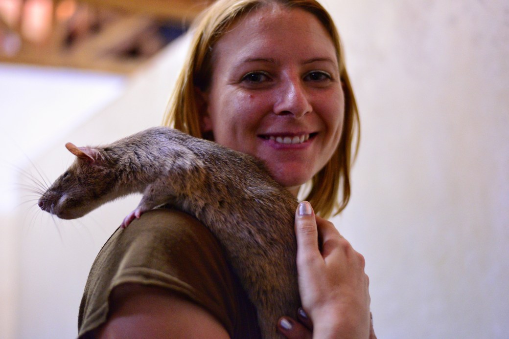 Me with a rat on my shoulder